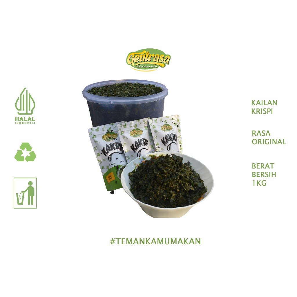 

Gentrasa - Kailan Krispy Rasa Original / Bumbu Sayur Tabur Siap Makan / Kemasan 1 Kilo (Kg)