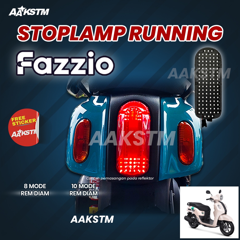 STOPLAMP RUNNING LEM/STOPLAMP FAZZIO LAMPU REM  8 & 10 MODE VARIASI MOTOR AA KASTEM