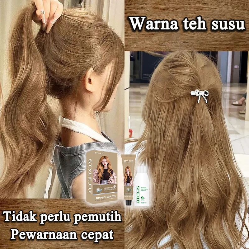 【Beli 100ml gratis 100ml】 STYLE FIT cat rambut*200ml pewarna rambut pria dan wanita ，semir original 
