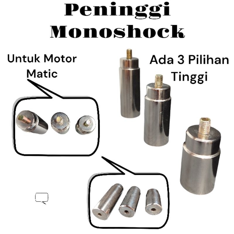 Peninggi Shock Shok  Belakang Besi Matic Bulat Beat Vario Mio X-RIDE PCX Nmax Aerox Scoopy dll