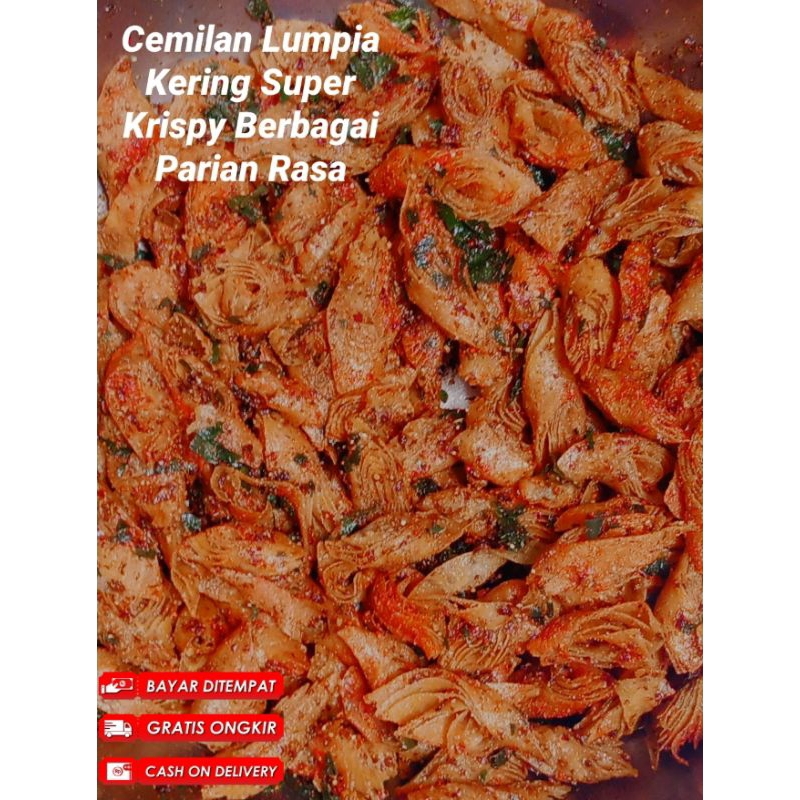 

Cemilan Lumpia Kering Kriuk daun jeruk pedas berat 250gr