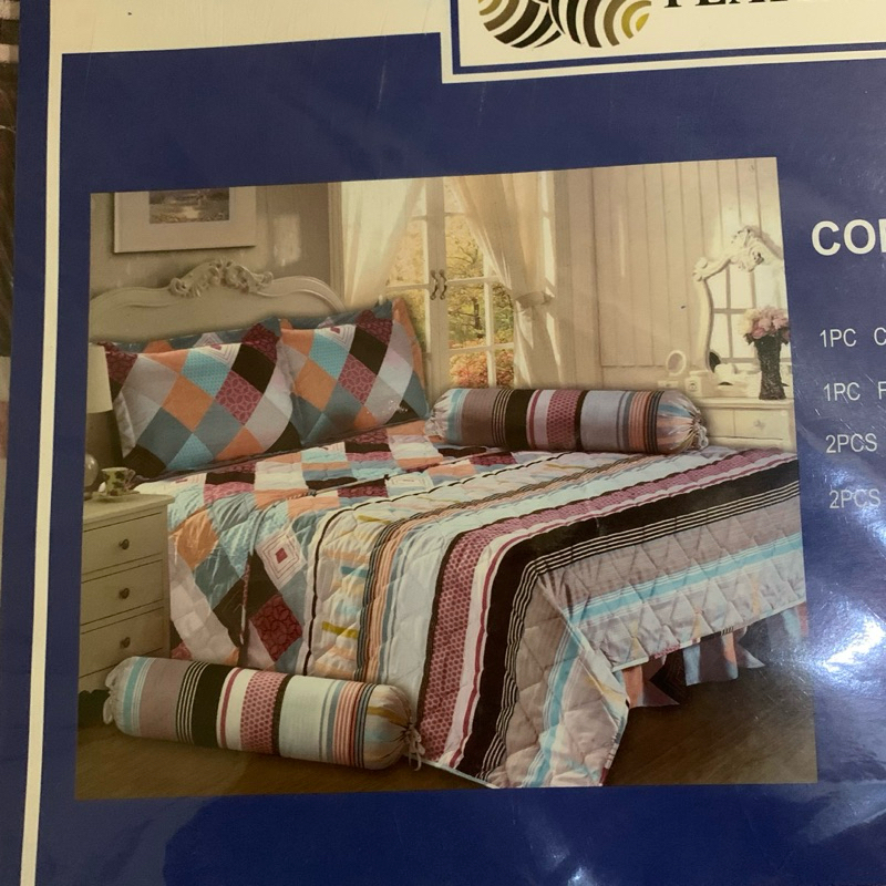 Informa 180X200cm Set 6 Pcs sprei set bedcover King Microfiber Sparrow Sprei Motif Seprai Aesthetic 