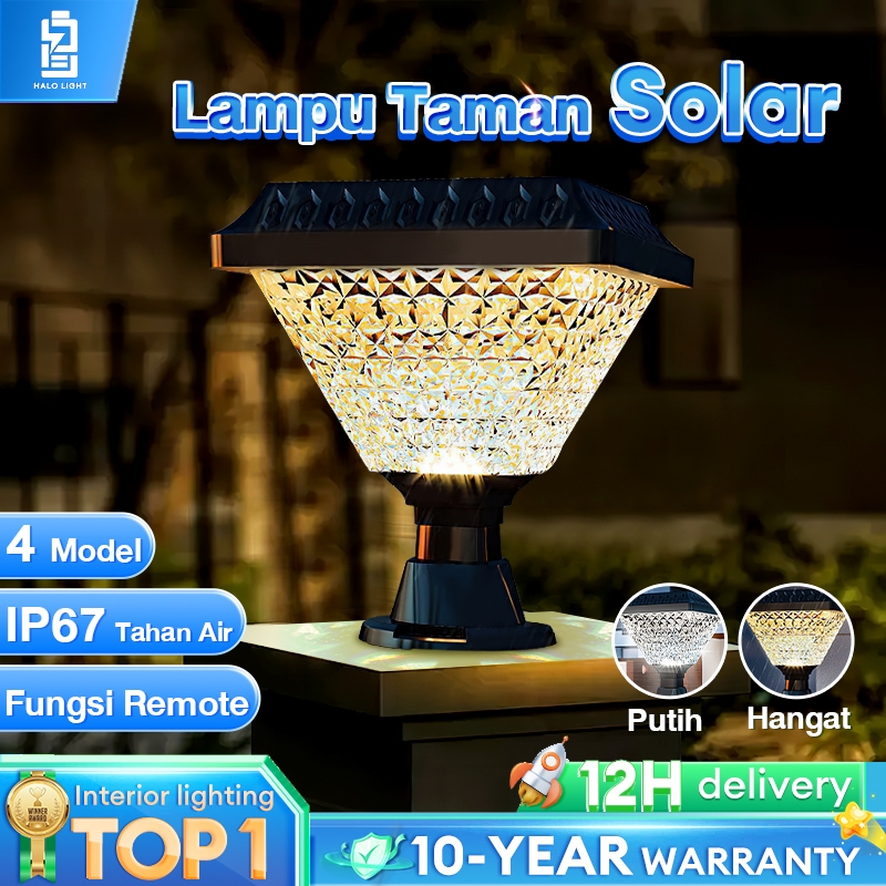 【Garansi 10 tahun】20000mAH Lampu tiang Lampu Tenaga Surya 12 jam IP67 Solar LED Untuk dekorasi taman