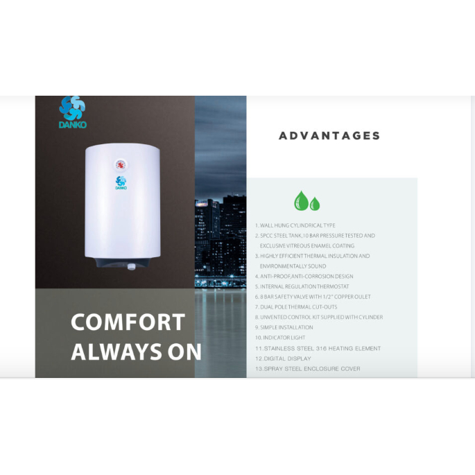 Water Heater electric Danko 50 Liter DA-50VS water heater listrik