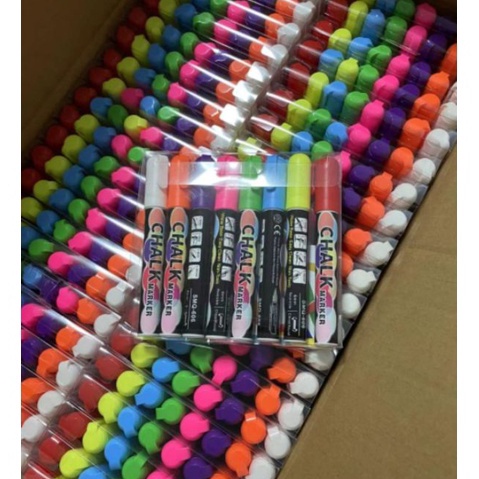 

KF7 Fluorecent chalk marker 8 warna kapur cair set chalk merek magi kapur cair chalk mtq