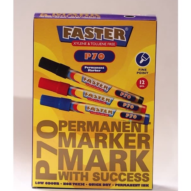 

KF7 Faster P7 Permanent Marker isi 12 pcs Black Blue dan Red