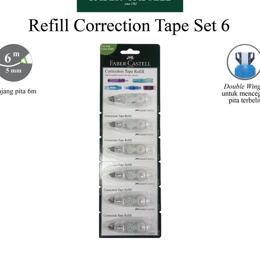 

Pilihan Refill Correction Tape Faber Castell Tipe QARQJRQDRChameleonR1Twist Correction TapeIsi 6 Pcs