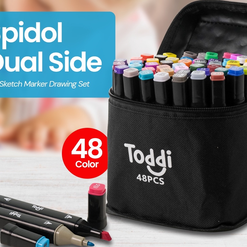 

KP8 Spidol Color Marker With Bag Spidol Warna Dengan Tas 2448 Spidol Dua Sisi