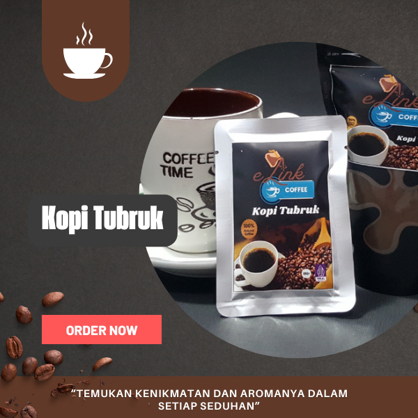 

Elink Coffee - Kopi Tubruk kemasan sachet 100% bubuk kopi murni high quality Roasted, 10 Gr/ Sachet