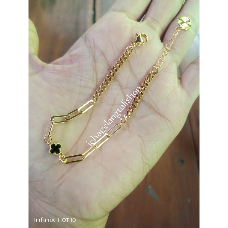 gelang variasi rantai clover 0,2 gram Semar nusantara