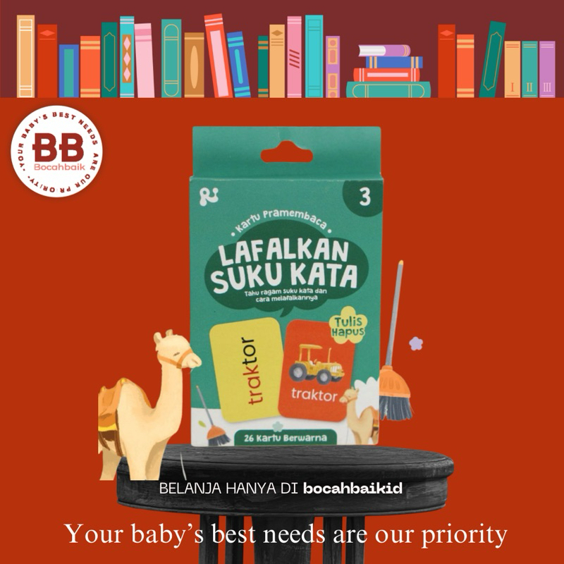 Kartu Aku Siap Membaca Pre Reading Pack 3 : Lafalkan Suku Kata by Rintik Publishing Kartu Belajar Pr