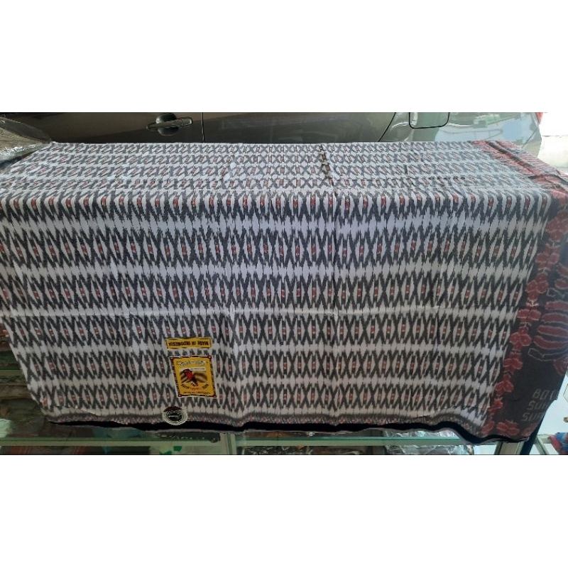 Sarung Tenun Botol Suheb Super Cap Sahara  Warna Biru Dan Putih Size Jumbo Tenun ATBM Kerajinan Tenu