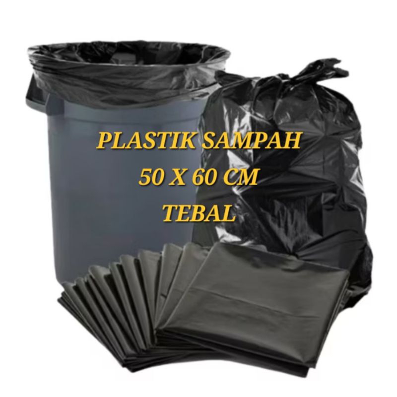 Plastik Sampah Hitam / Kantong Sampah Hitam Uk. 50 x 60 cm tebal