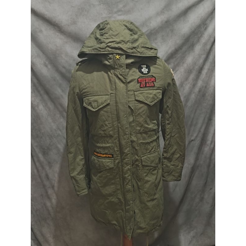 Jaket Diesel Parka Woman Hijau Army Second