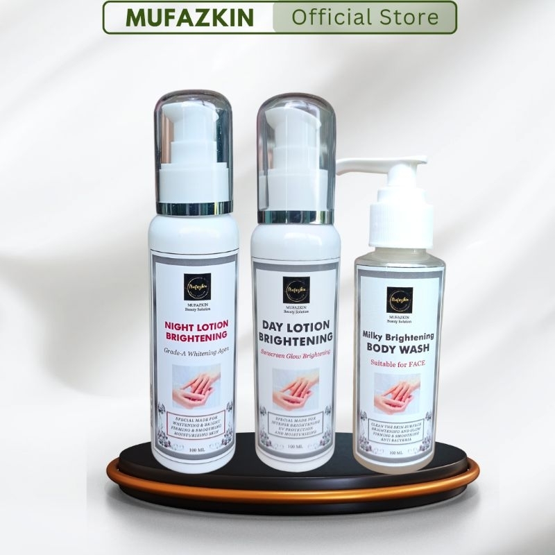 MUFAZKIN Paket 3 Premium Hand body Whitening 100ml Bpom | Memutihkan dan Mencerahkan Kulit Tubuh | N