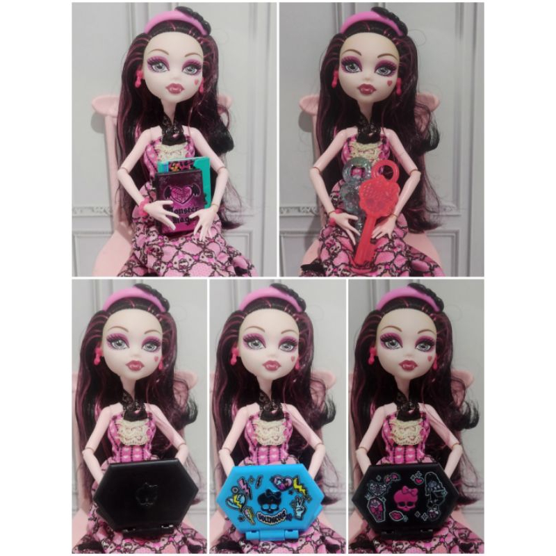 aksesoris Barbie Monster High dan perintilan laptop buku