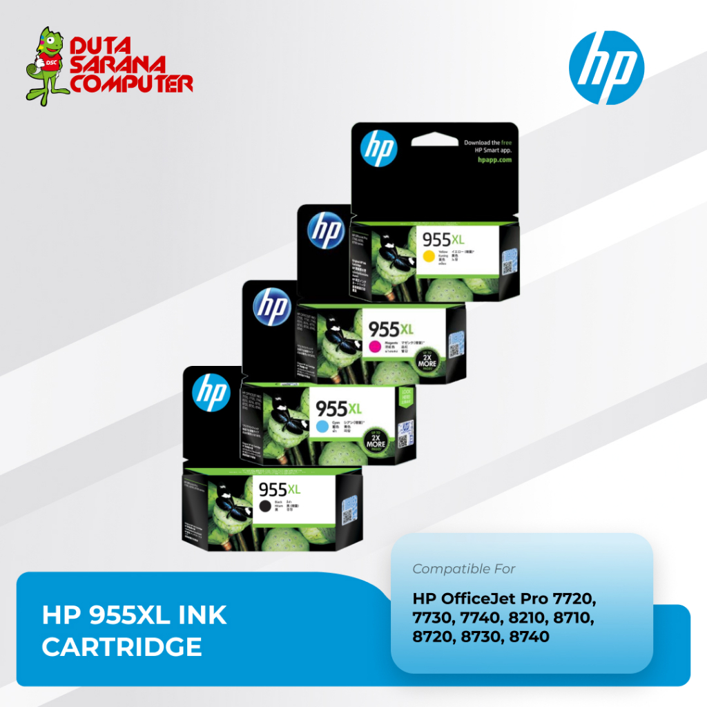 Catridge HP 955XL 955 XL 955-XL High Yield Original Ink Cartridge Murah