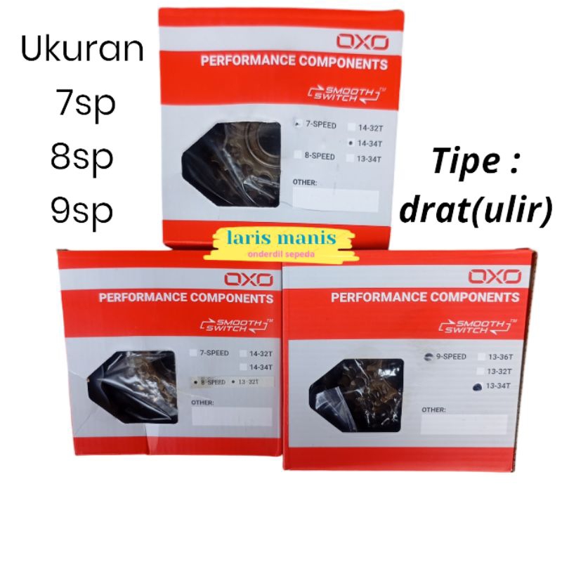 OXO sproket ulir gir belakang 6 7 8 9 speed ulir drat sproket ulir
