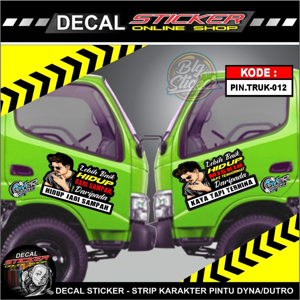 STIKER STRIP PINTU TRUCK PICKUP DYNA DUTRO ALL MOBIL VARIASI KARAKTER TULISAN CUSTOM
