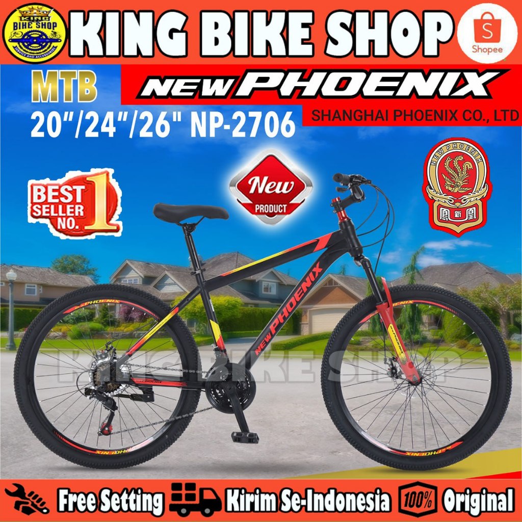 Sepeda Gunung MTB PHOENIX 2706 NEW Rem Cakram  Uk 24 26