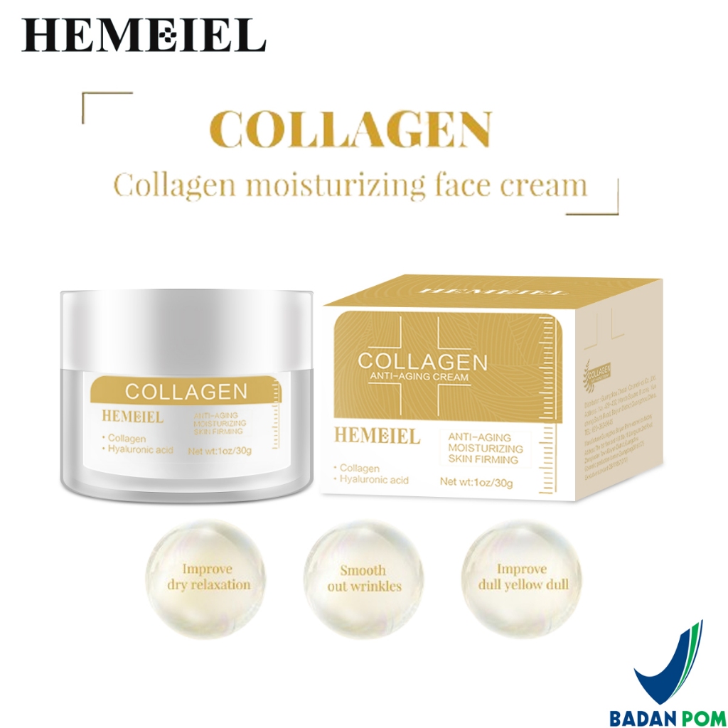 BPOM | Collagen Day Night Cream Moisturizing Brightening Skin Krim Kolagen Pelembab Pemutih Wajah