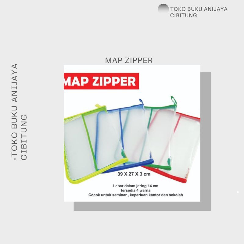Map Plastik Zipper Bag Kancing Dua Tenteng Plastik