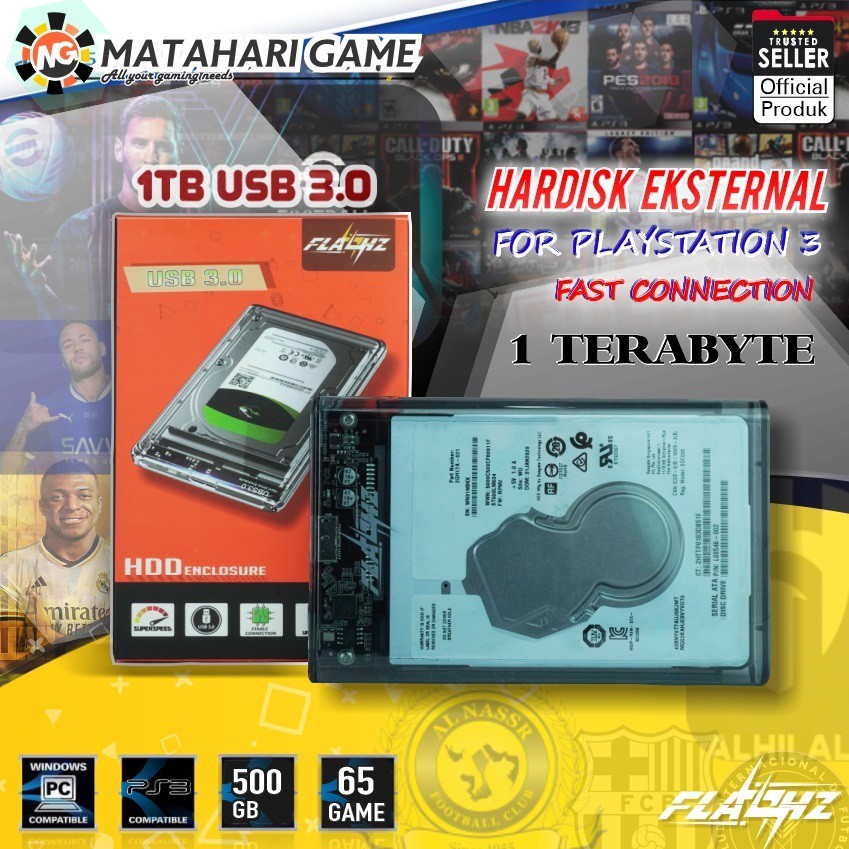 Hdd PS3 500GB - Hardisk ps3 External Support PS3 Full Game  - HDD 250GB