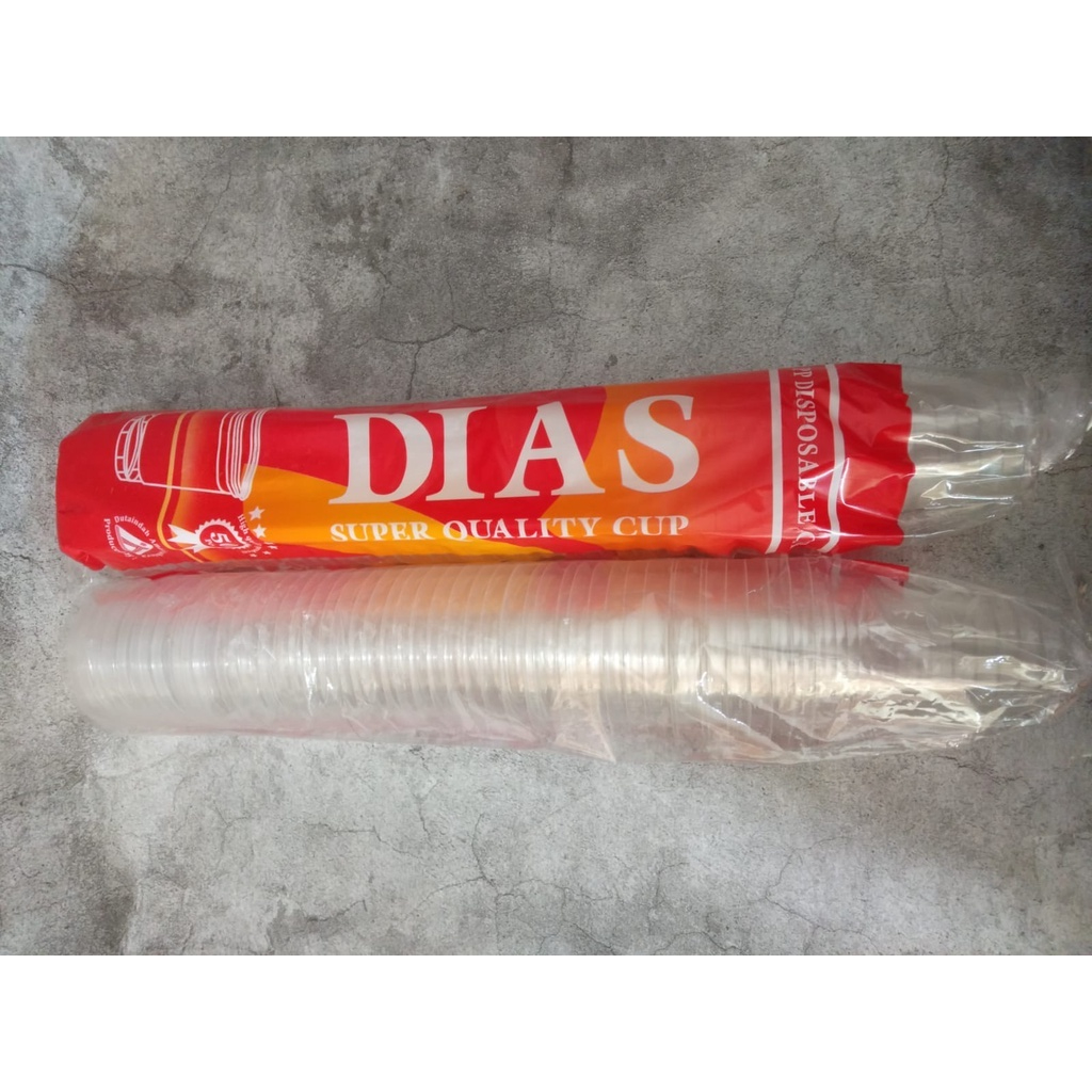 Gelas kopi plastik isi 50 pcs / gelas kopi 220ml plastik