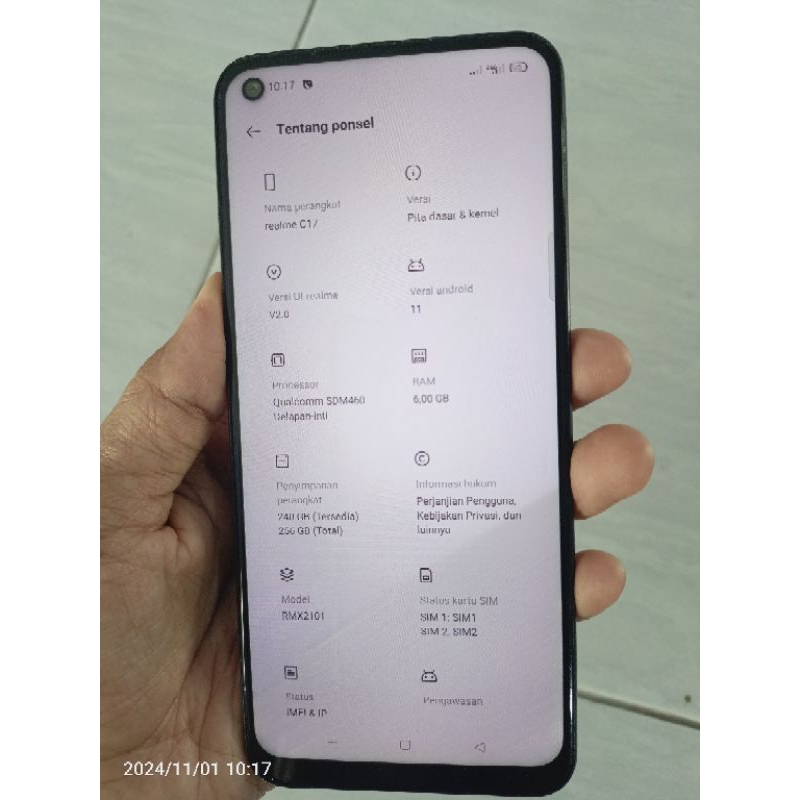 mesin realme c17 6/256 + unit