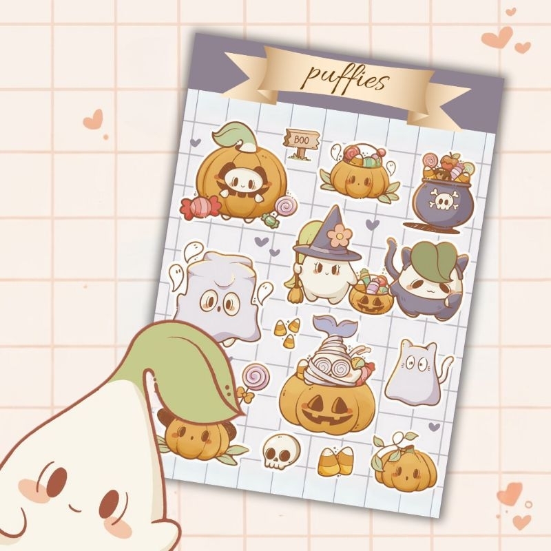 

puffies sticker sheet | waterproof | aesthetic sticker | sticker sheet pack | planner sticker