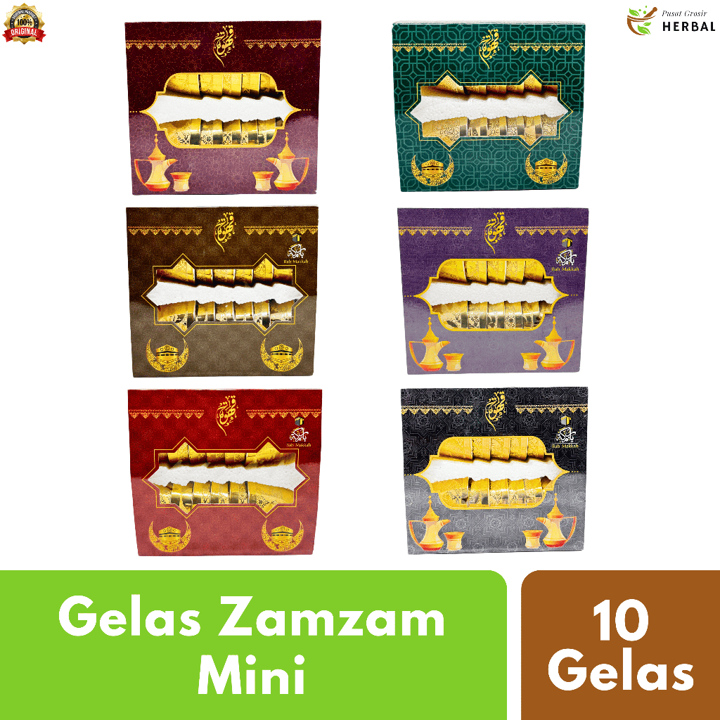 Gelas Cangkir Arab Air Zamzam Kecil 12Pcs Unik Motif Cucing Estetik Premium Oleh Oleh Haji Dan Umroh