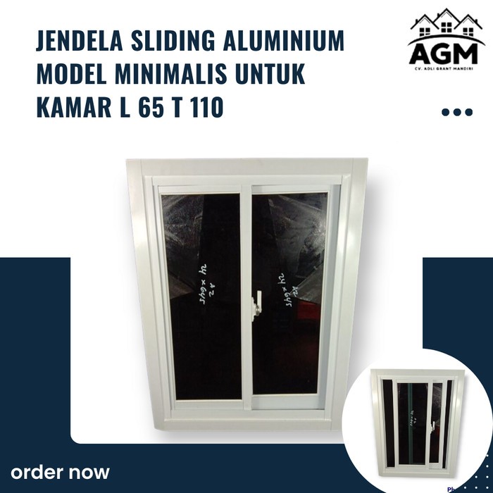 harga jendela sliding aluminium model minimalis untuk kamar L 65 T 110
