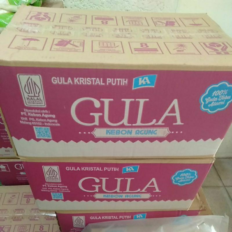 

Gula kristal putih Merk Kebon Agung 1 Karton @24 pack/1 Kg