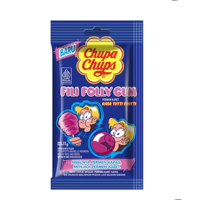 

Chupa Chups Filifolly Gum Permen Karet Tutti Frutti 11 g