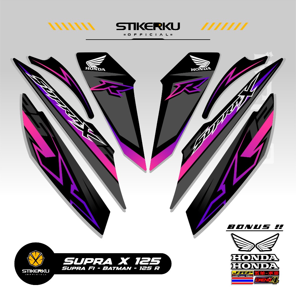 STRIPING SUPRA X 125 MOTIF X67 STIKER SUPRA BATMAN 125 2008 2013 STICKER WAVE 125 STIKERKU DECAL