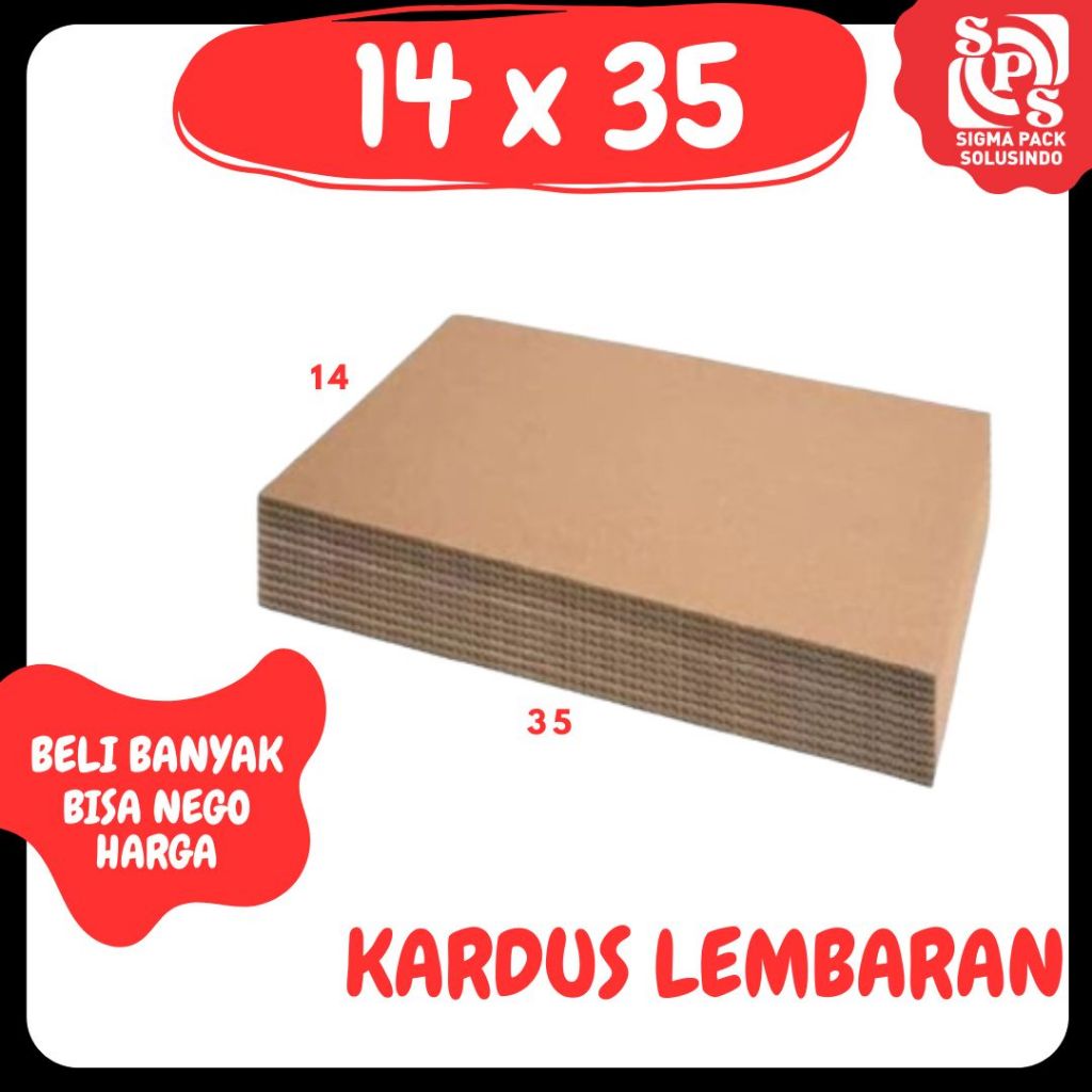 

Sheet Lembaran 14x35 Kardus Polos Single Wall Coklat Karton