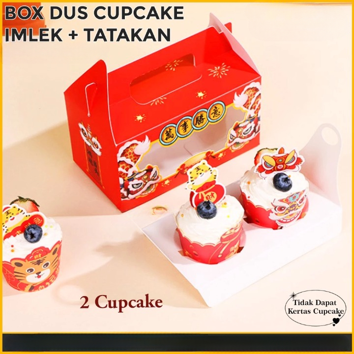 

Box Imlek Motif Naga Dengan Jendela Mika Gable Box Packagung Kue Imlek