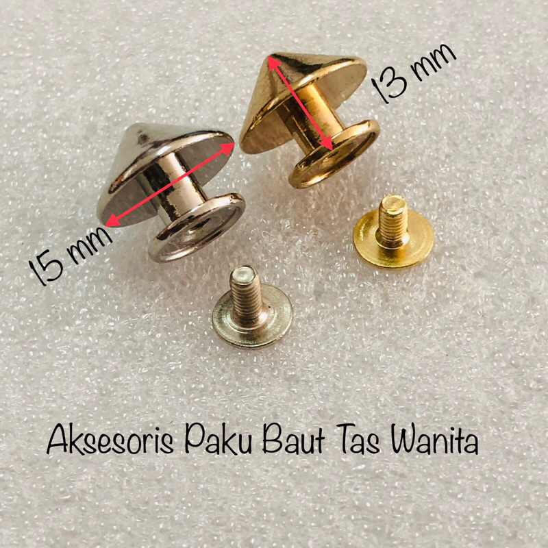 Aksesoris paku baut tas wanita impor per pcs