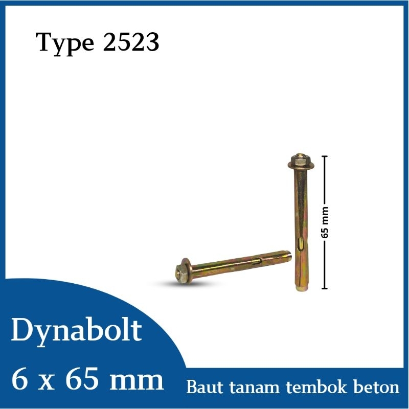 Dynabolt 6 Panjang 65 mm Baut 8 | Dinabolt baut tanam dinding tembok