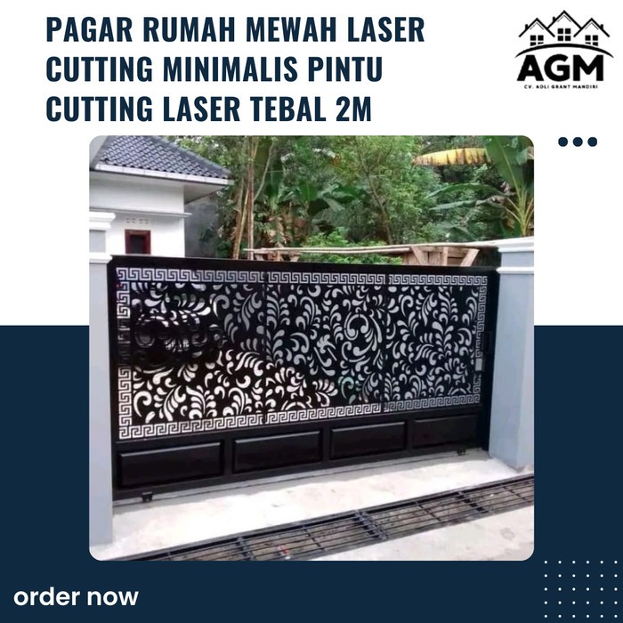 pagar rumah mewah laser cutting minimalis pintu cutting laser tebal 2m