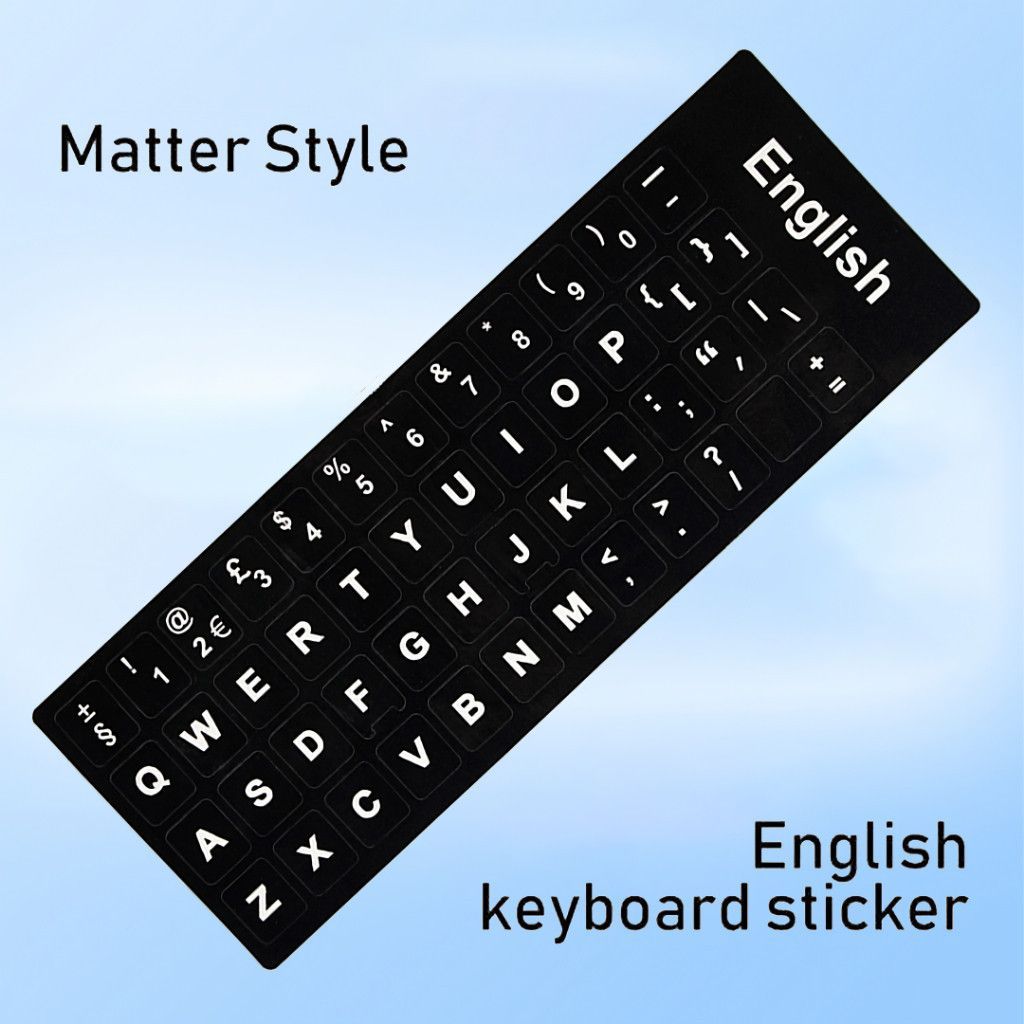 KEYBOARD STICKER KOMPUTER/LAPTOP ENGLISH MATTE PVC/Sticker English Keyboard Komputer Layout Universa