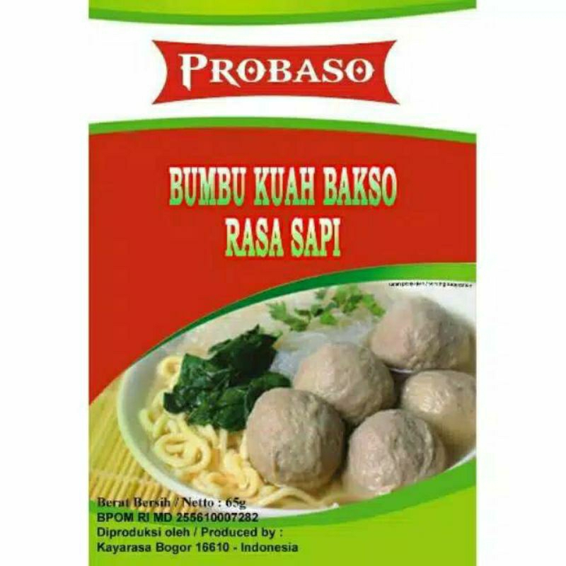 

Probaso Bumbu Kuah Bakso 65 Gram ( 1 Dos )