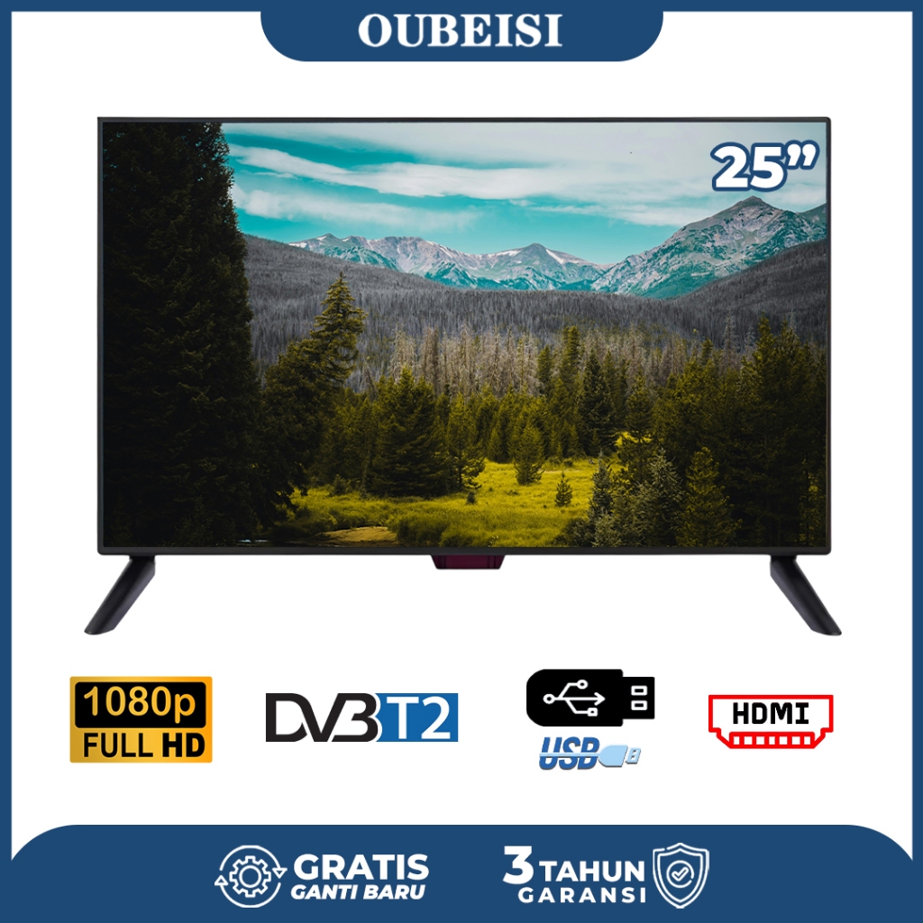 OUBEISI TV Digital  TV LED 21/22/24/25 Inch FHD Digital TV Monitor Murah Garansi 1 Tahun Penggantian