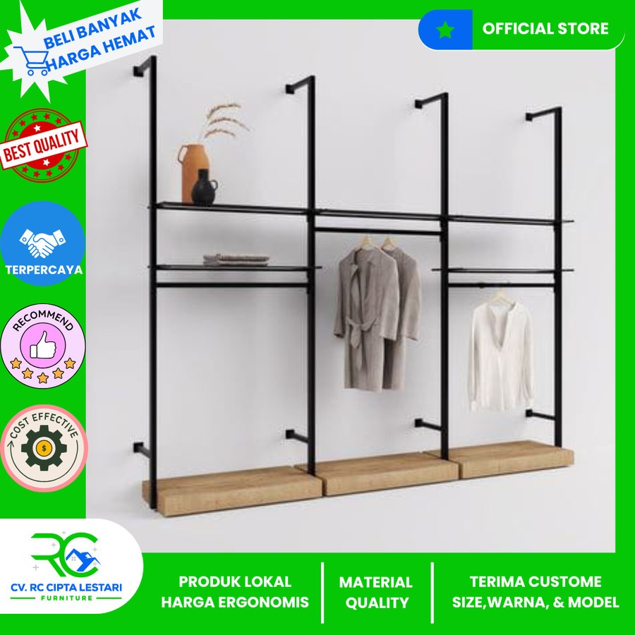 [RC] Rak Baju Gandeng Rak Baju Hanger Industrial