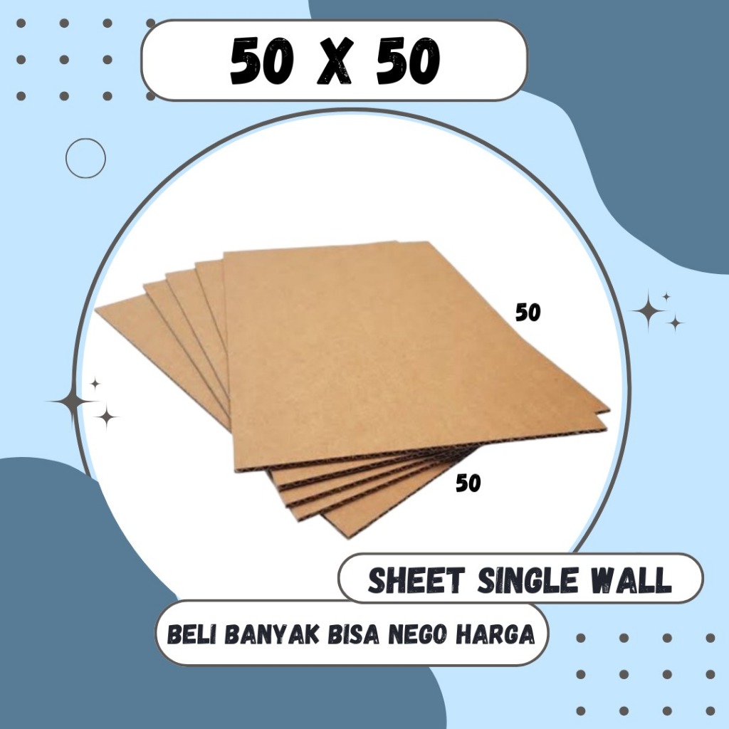 

Kardus Lembaran 50x50 / 50x40 / 50x30 / 50x20 / 50x10 Sheet Polos Single Wall Coklat Karton Warna