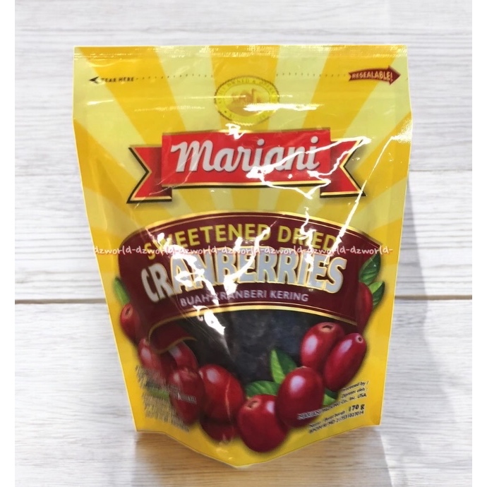 

Mariani California 170gr Sketened Dried Cranberries 170gram Buah Cranberry Kering Maria Ni