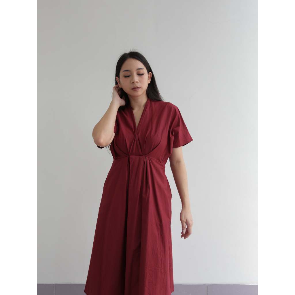 CAMA Wilma Dress | V-neck Katun Linen Dress