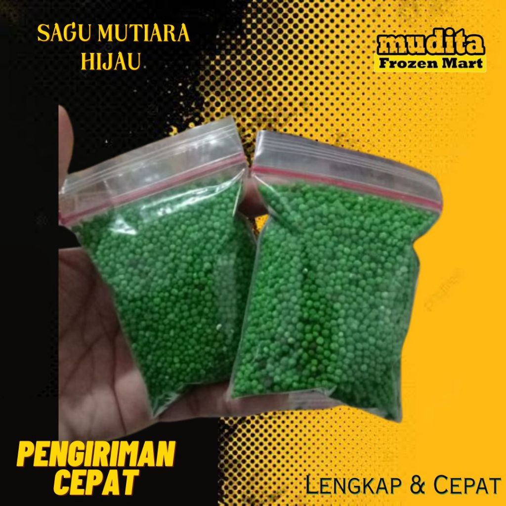 Sagu Mutiara Topping Dimsum Warna Hijau