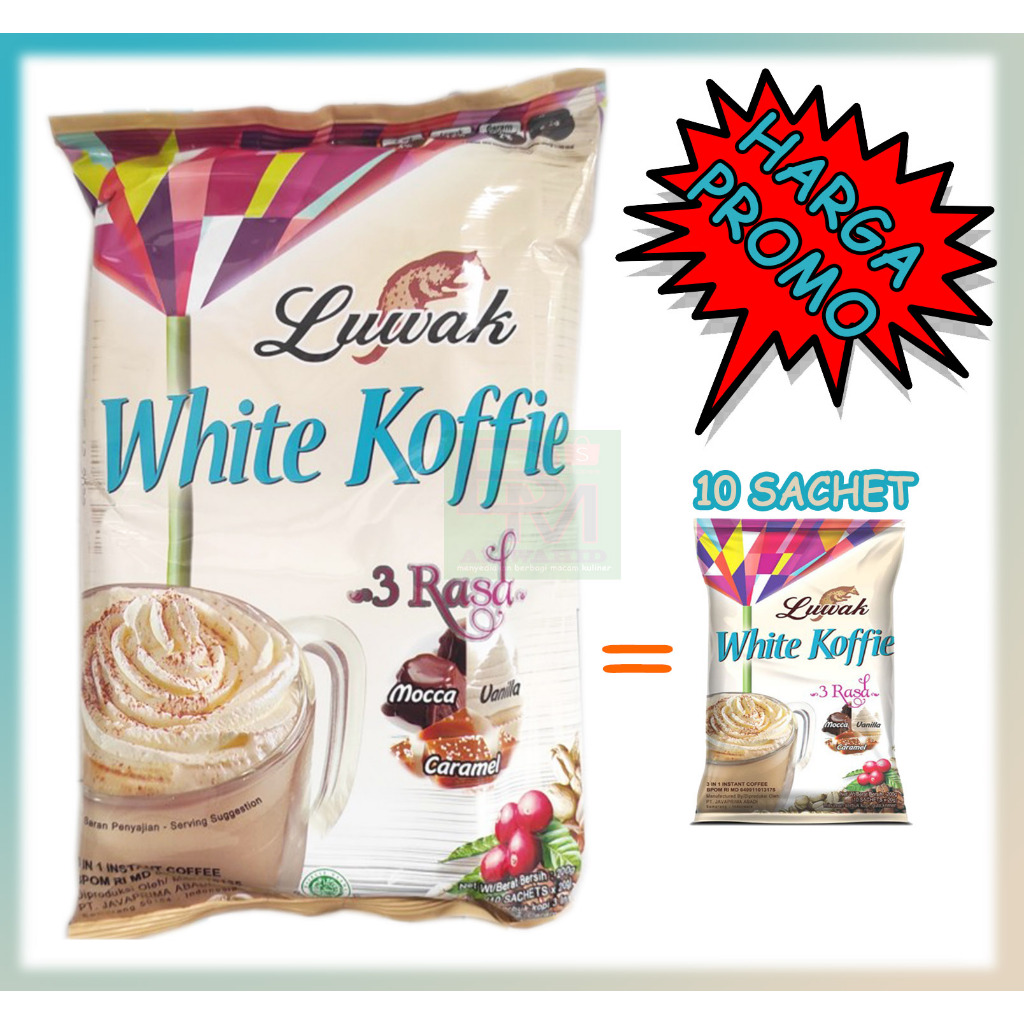 

Kopi Luwak White Koffie 3 Rasa1 Bag isi 10 sachet 200 gram