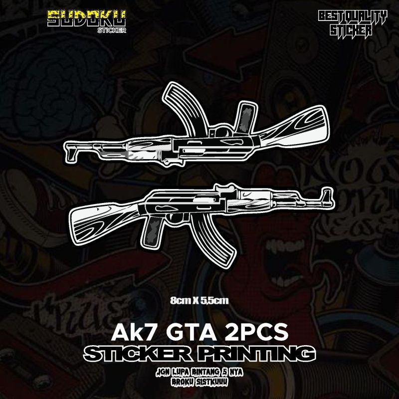

STICKER STIKER PRINTING AK7 GTA 2PCS VIRAL FYP AESTHETIC